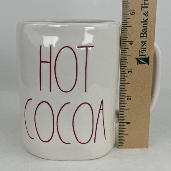 Rae Dunn Artisan Collection Hot Cocoa Mug 16 Oz White Ceramic Red Letters 4.5" - Picture 6 of 9